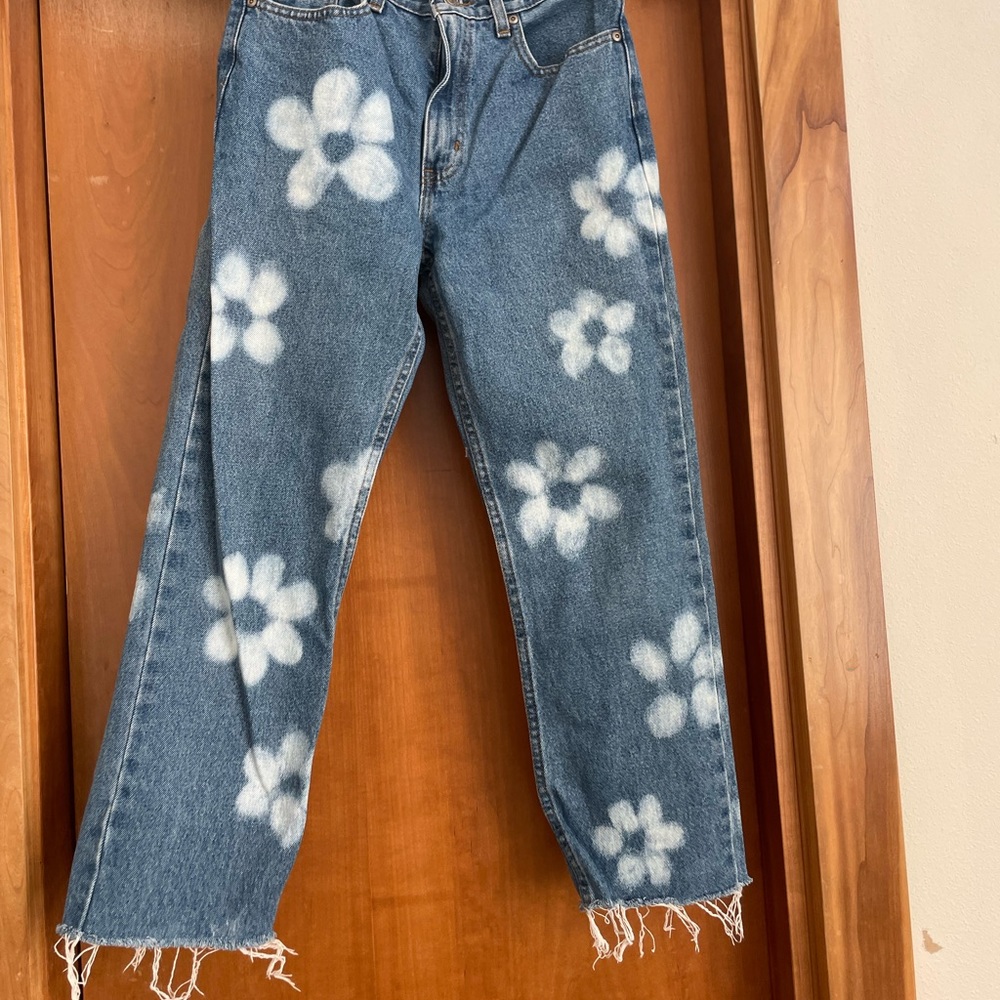 Flower and butterfly baggy jeans